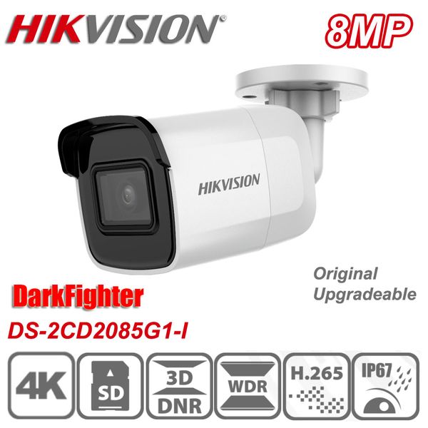 

original hikvision 8mp ds-2cd2085g1-i 4k poe ir ip67 h.265 darkfighter bullet mini network ip camera