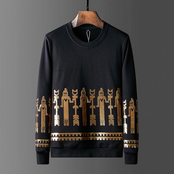 

мужчины конструктор толстовка подростковой одежда мужской драпированная весна осень фуфайка печатный hommes пуловеры, Black