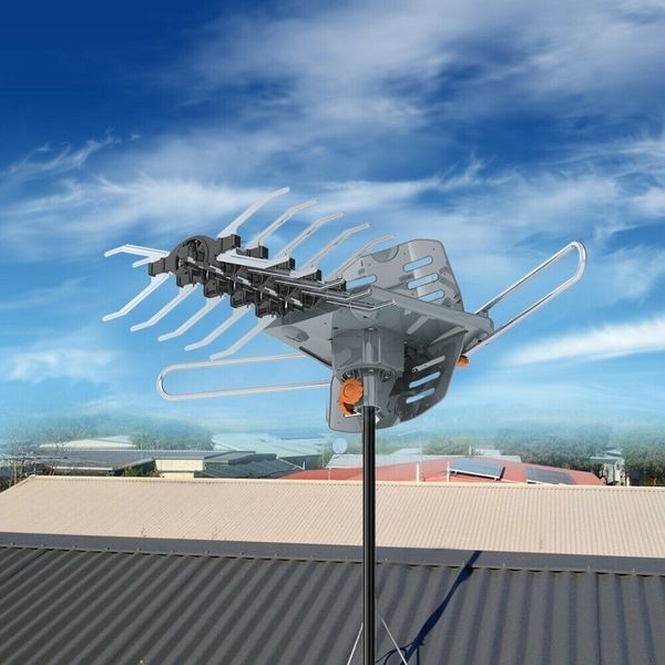 

mile 1080p 150 outdoor amplified hd tv antenna digital signal uhf vhf 360°rotation without stand us in stock