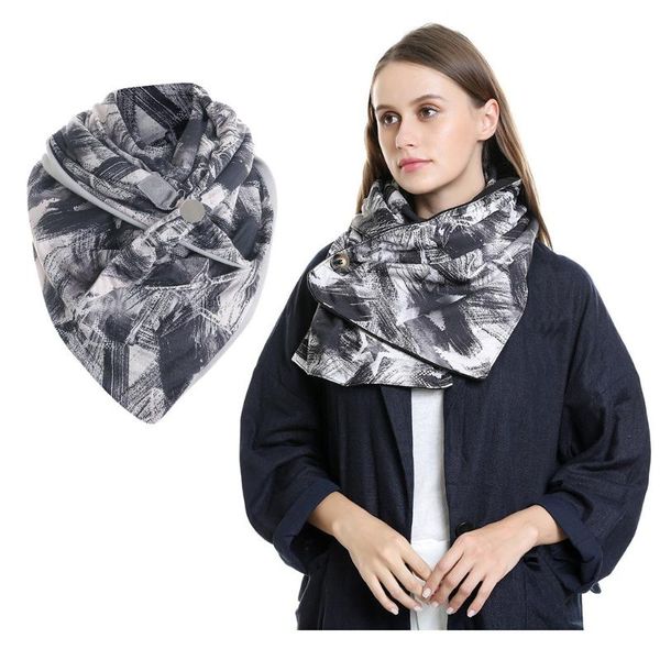 

fashion scarves for women winter women printing button soft wrap casual warm scarves soft shawls bib new #t1g, Blue;gray