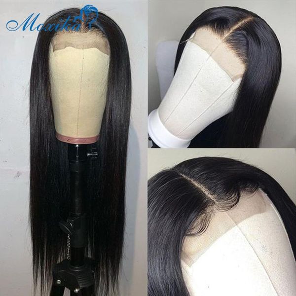

lace front human hair wigs straight lace front wig 180 density wig remy 13x4 swiss straight human hair, Black;brown