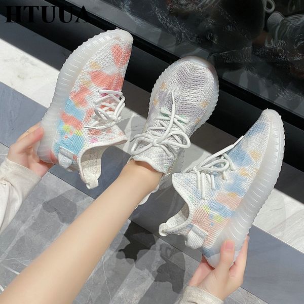 

htuua women's ice silk breathable flat shoes 2020 new summer autumn sport sneakers female casual walking shoes women sx4155, Black