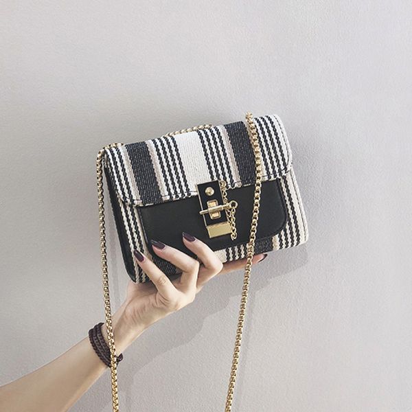 

2020 vintage retro bags designer ladies hand bag striped plaid red bag woman elegant bolsa feminina chain shoulder