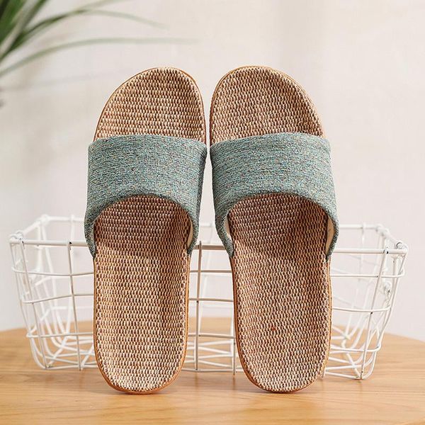 

women's slippers linen flip flops beach sandals indoor bathroom slides non-slip slippers new summer shoes women flip flops #6.29, Black