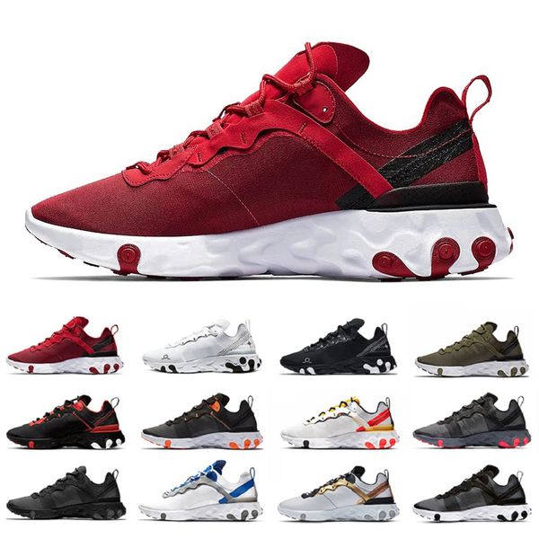 

red black schematic react element 55 mens running shoes react 55s script tour yellow taped seams olive men women trainer sports sneakers