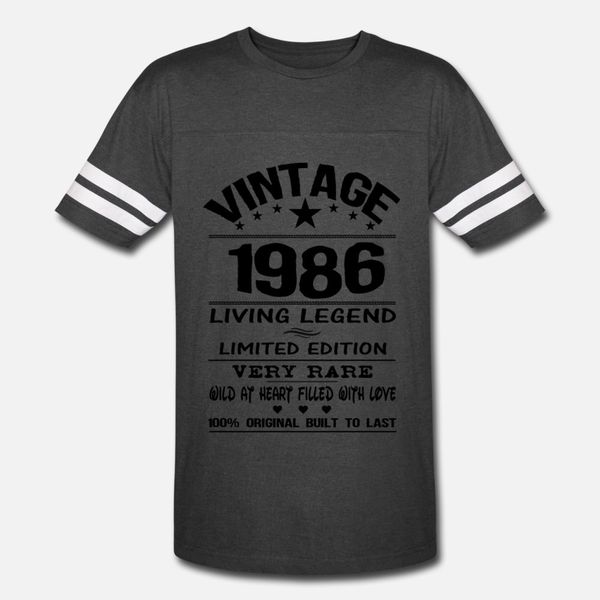 

vintage 1986 t shirt men designing 100% cotton round neck slim sunlight humor spring pattern shirt, White;black