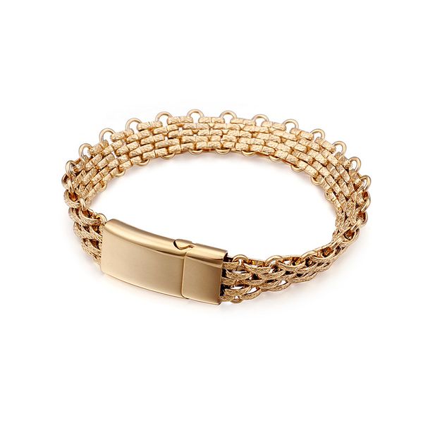 

link, chain the trend of men's stainless steel bracelet true gold fashion, Black