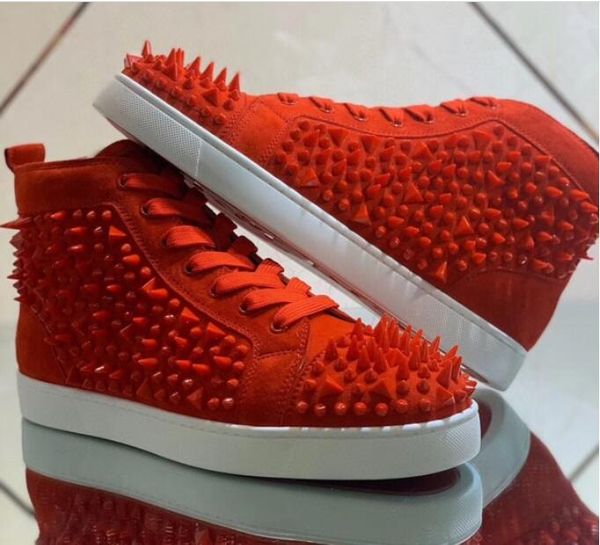

men red bottom sneakers shoes for couples high casual shoes,fashion pik pik rivets men's flat walking shoes factory wholesale shoe, Black