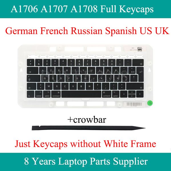 

lapreplacement keyboards origianl german french russian spanish us uk whole keycaps for pro 13" 15" a1706 a1707 a1708 keyboard key