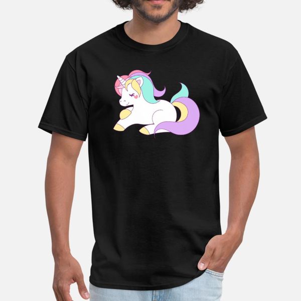 

pastel unicorn t shirt men character cotton round collar kawaii fit new style spring trend shirt