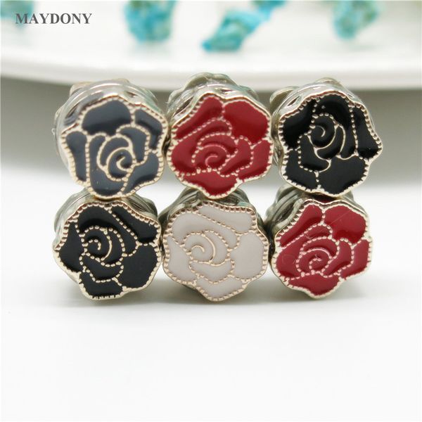 

xt165 fashion small size flower brooches pin scarf buckle metal muslim headwear abaya khimar magnetic hijab scarf magnet, Gray