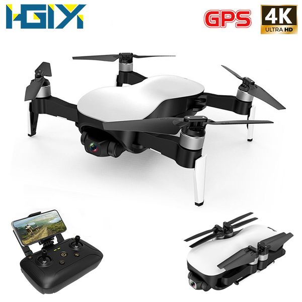 

hgiyi w12 gps drone anti-shake 3 axis gimble 4k hd camera 2km with wifi fpv brushless motor rc drones foldable quadcopter vs ex4
