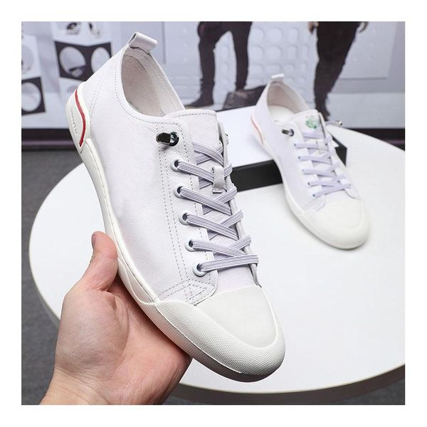 

korean versatile genuine leather ventilation small white shoes light texture summer sneakers fashionable board shoes overshoot men shoes