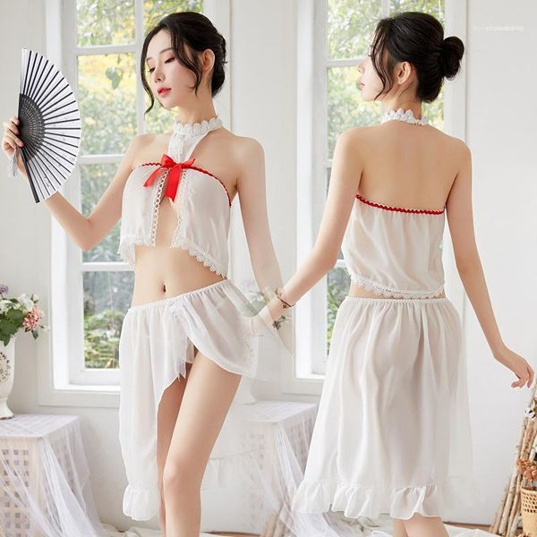 

sets gauze see through female apparel women clothing womens designer pajamas fashion ladies underwear 2pcs, Black;white