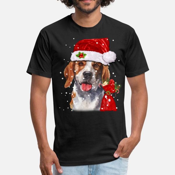 

beagle dog shirt christmas holiday gift hat xmas t shirt men knitted 100% cotton crew neck clothes graphic comfortable standard shirt