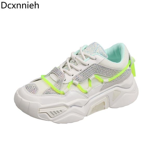 

new woman vulcanize shoes celebrity chunky sneakers women trendy dad sneakers mesh platform shoes mujer vulcanizar los zapatos, Black