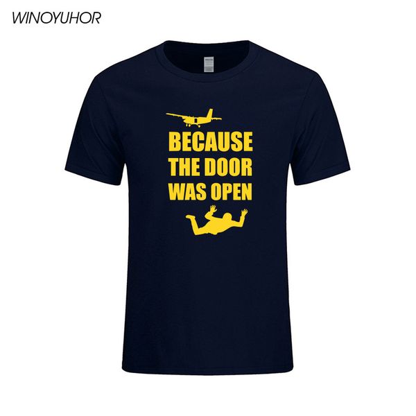 

поскольку дверь была открыта футболка смешной printed t рубашки мужские парашютист футболки мужские tee 2019 новая мода с коротким рукавом