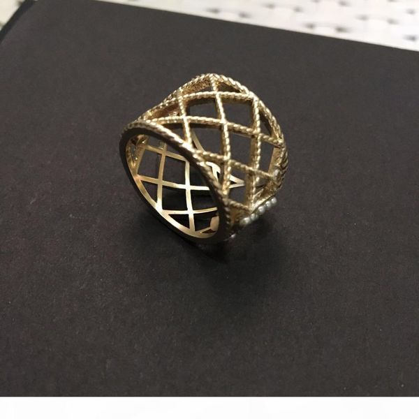 

have stamps fashion brand golden designer rings for lady design women party wedding lovers gift luxury jewelry for bride with box, Golden;silver