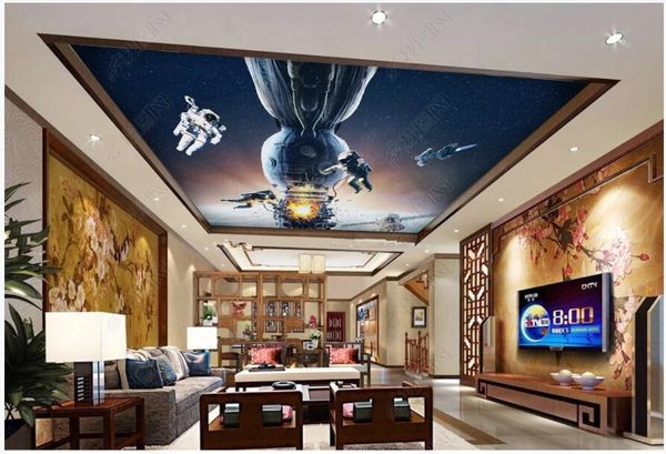 

3d wallpaper custom p mural on the wall space rescue astronaut beautiful starry sky ceiling mural home decor wallpaper for walls 3 d