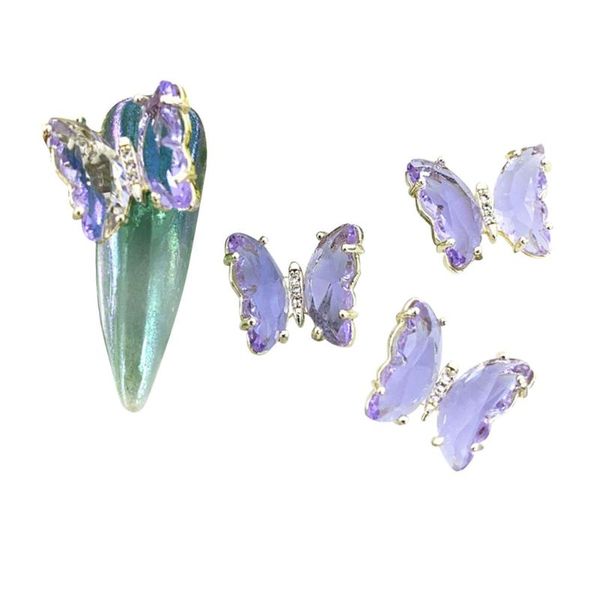 

charm diy manicure rhinestone jewelry home salon nail decoration 3d holographic art tip party crystal butterfly craft elegant, Silver;gold