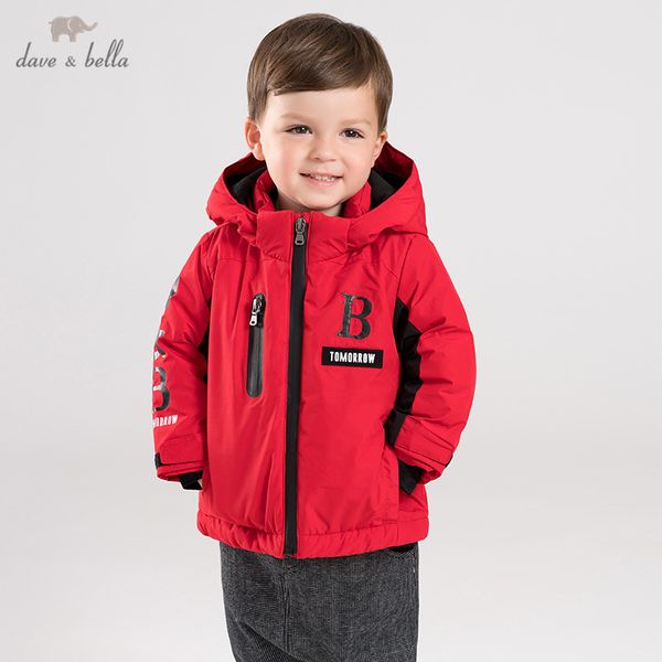 

db11452 дэйва беллы зима мальчик красный пиджак дети мода верхняя одежда детей с капюшоном молния пальто, Blue;gray