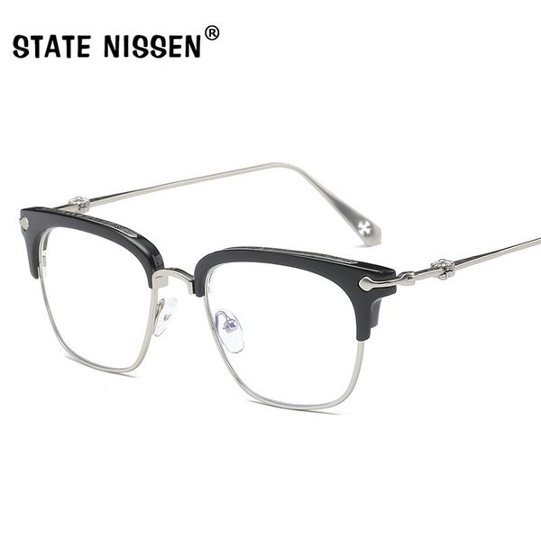 

state nissen anti blue rays computer goggles reading glasses men women radiation-resistant optical glasses vintage frame eyewear, Black