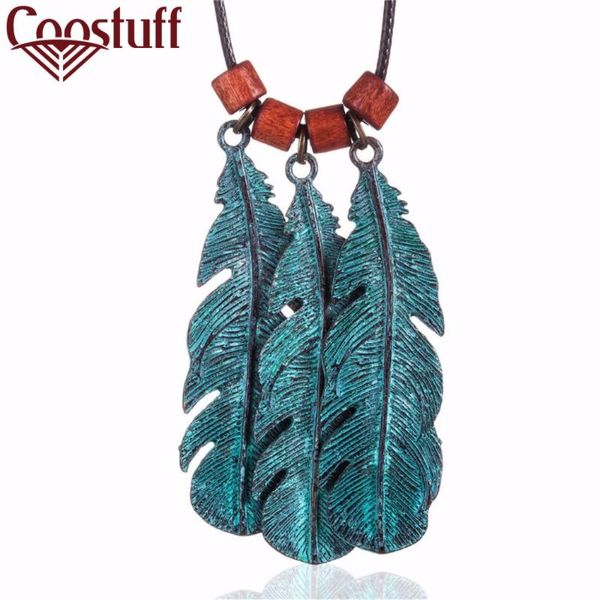 

choker long necklace for women green leaf vintage jewelry statement necklaces & pendants woman jewellery suspension 2020 new, Silver