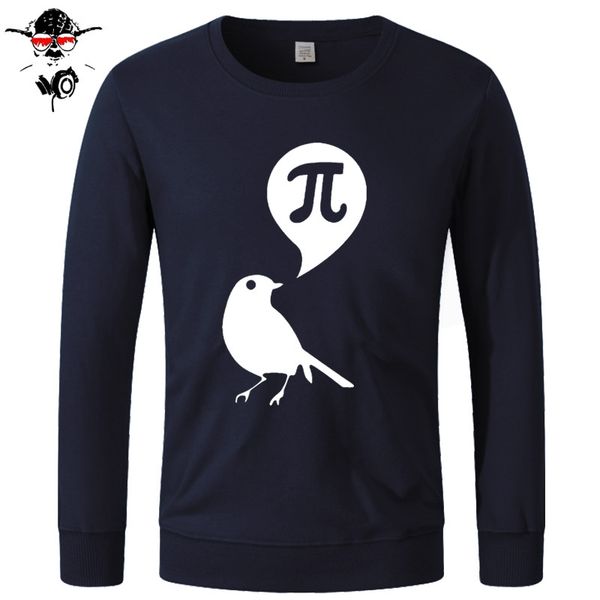 

мода марка качества стиль мужчины фуфайки bird математика pi человек хлопка с длинным рукавом смешные толстовки, кофты
