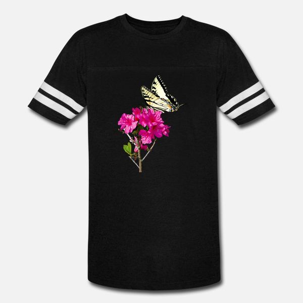 

tiger swallowtail on azalea t shirt men print 100% cotton euro size s-3xl original fit breathable spring autumn letter shirt
