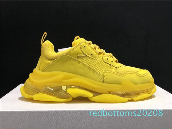 

designer fashion triple casual shoes men green triple s sneaker women leather low lace-up casual flat shoes clear sole r08, Black