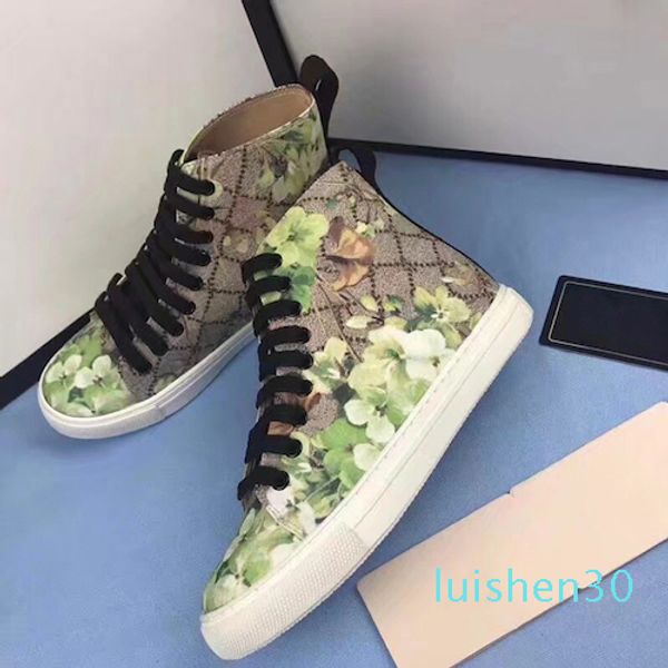 

men designer sneakers high-sneaker printed genuine leather with angry cat tiger dragon sneaker for men women size 35-45 l30, Black