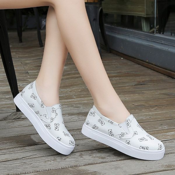 

fashion women sneakers breathable light flats shoes thick bottom loafers shoes lace-up popular classic trend board, Black