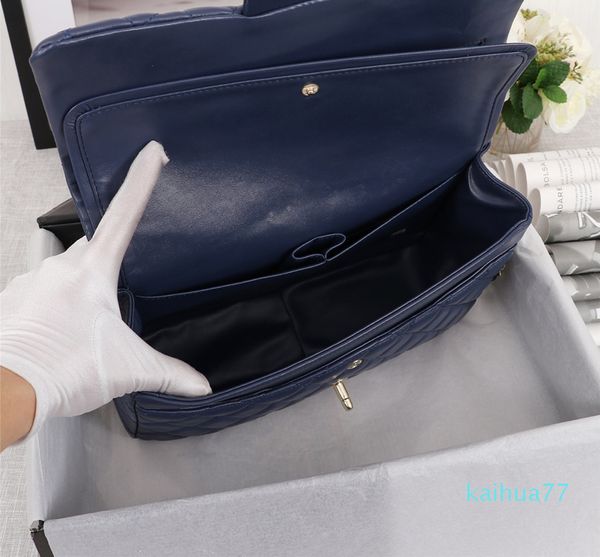 

2021 designer -fashion cross body bag chain flap black 30cm double flaps fashion women genuine leather shoulder 1113