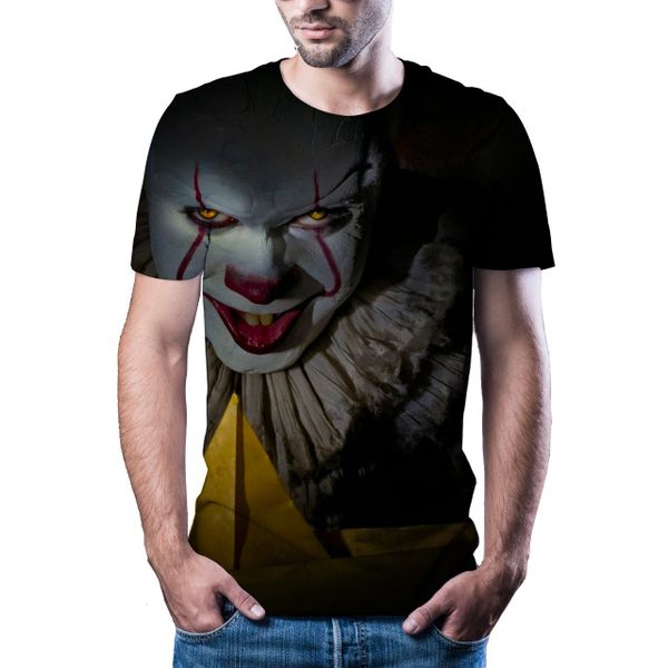 

new clown print 3d print shirts funny horror anime men clothing