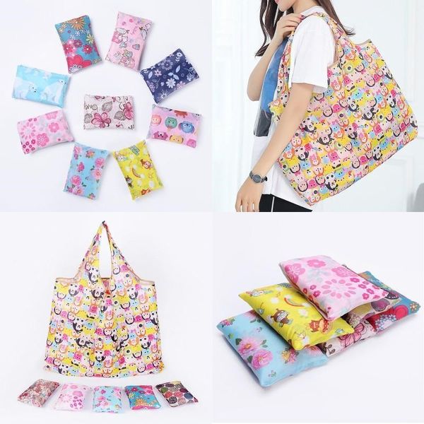 

foldable shopping styles two bag large 42 shoulder one reusable in storage pouch waterproof recycle tote handbags bwkf kgrix