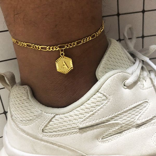 

26 capital english letters anklets summer fashion men and women, Red;blue