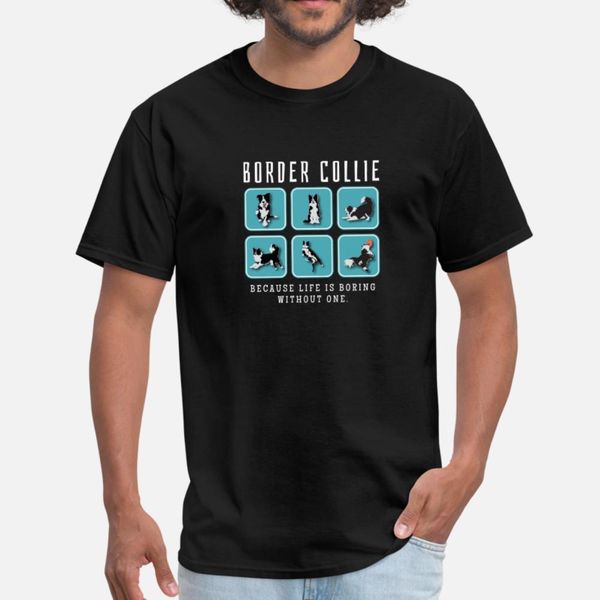 

border collie lover gift t shirt men designs 100% cotton crew neck pattern crazy breathable summer style vintage shirt