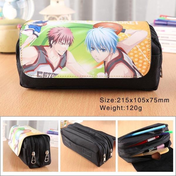 

kuroko no basuke tetsuya canvas pencil case boys girls student zip penbag women portable travel cosmetic bag cartoon makeupbag