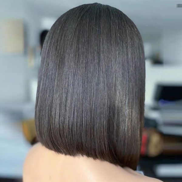 

4x4 short bob wigs blunt cut peruvian remy straight bob wig lace closure wig human hair wigs for black women 180% wig