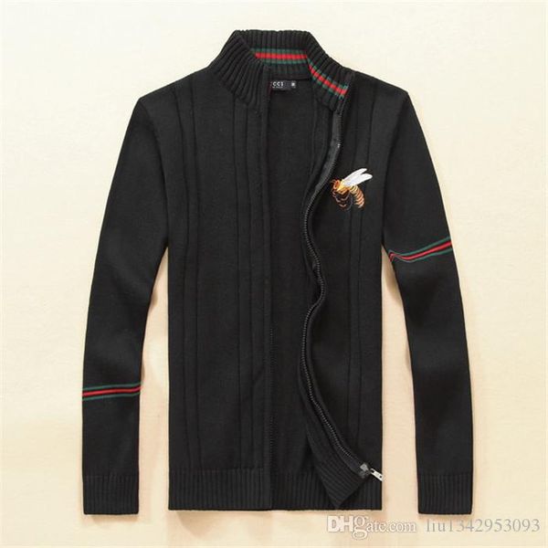 

new cardigan luxury mens high end cardigans knitwear zipper sweaters warm sweatshirt casual designer sweater, White;black