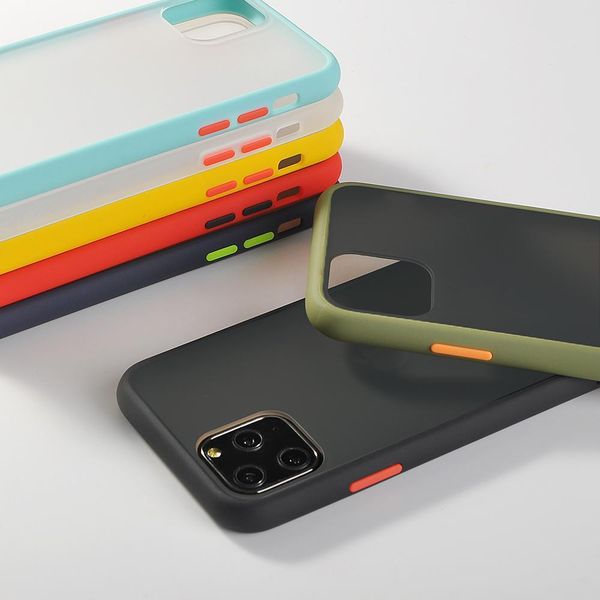 

phone case for iphone 12 11 pro x xr xs max 7 8 6 6s plus se 2020 luxury contrast color frame matte protective back cover coque