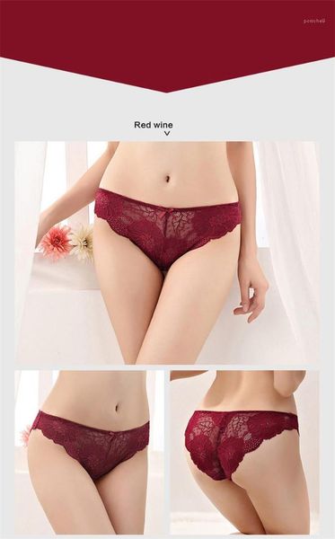 

breathable and comfortable ladies underwears low waist bow donna briefs woman hollow out lace briefs, Black;pink