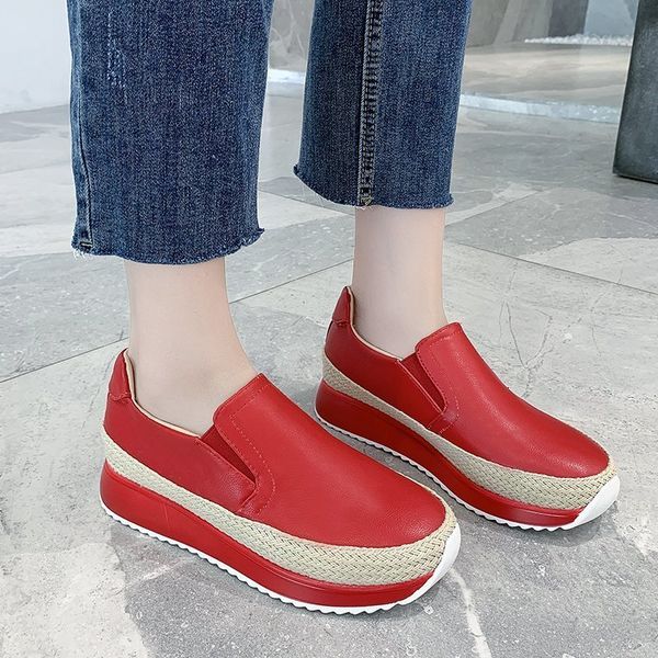 

rimocy 2020 осень новый лоскутная платформа квартиры женщины высота увеличение повседневная обувь женщина толстым дном non-slip мокасины muj, Black