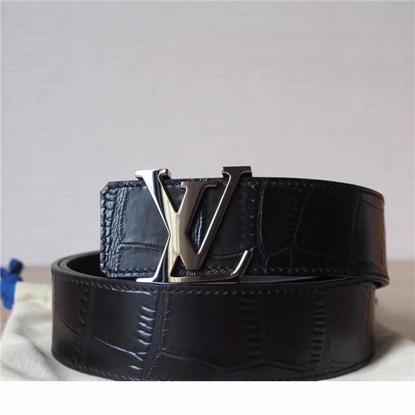 

authentic official crocodile men belt with box, Black;brown