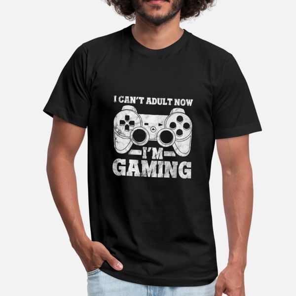 

я не могу adult теперь я gaming gamer nerd geek подарка тенниска людей напечатанный с коротким рукавом экипаж шеи письмо сыпучие юмор весна