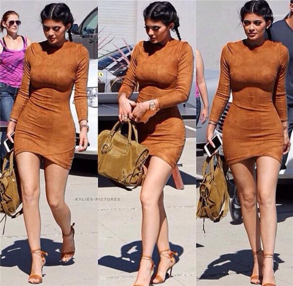 

spring fashion crew neck long sleeve dresses women clothes kylie jenner women designer dresse autumn, Black;gray