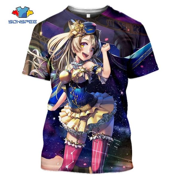 

3d anime girl love live summer idol girl men pullover 3d print shirts plus size harajuku anime men clothing