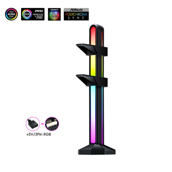 

vga bracket vertical aluminum 5v a-rgb gpu holder belief lamp graphics card support blade