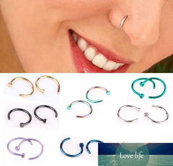 Mode Nasenringe Edelstahl Nase Offen Hoop Ring Knopfringe Körper Piercing Schmuck Unisex Punktion Zubehör Piercing Ringe 8MM