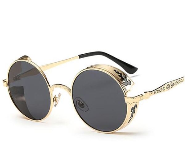 

new arrival sunglasses retro round prince mirror carved pattern reflective mirror eyewears, White;black